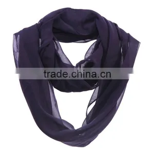 Wholesale Neon Plain Color Infinity Chiffon Circle Loop Scarf thumbnail-3