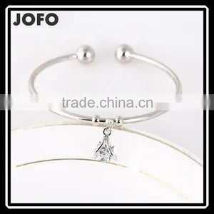Creative Gifts Plain Silver Plating European Custom Cuff Bangle XPJ0315 thumbnail-1
