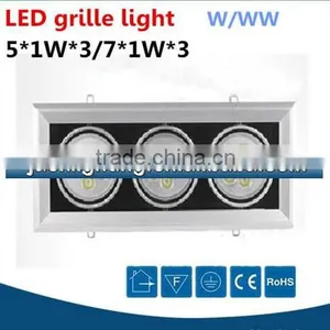 High Effienct Promotional Recessed Series Warm White 3 Head Led Downlight Grille Lamp 3x5W 15W 7x3W 21W thumbnail-1
