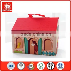 Christmas Gift Set Portable Play Set-farm Set 9 Different Animals in a House Box Learning Toy Manufacturer thumbnail-1