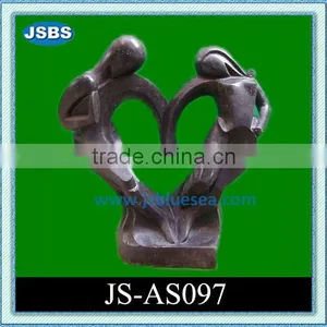 Modern Outdoor Nude Marble Abstract Couple Sculpture thumbnail-1