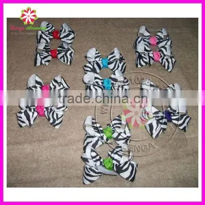 3 INCH ZEBRA HAIR BOWS HAIR ACCESSORY thumbnail-1