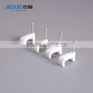 High Quality Steel Nail Plastic Wall Circle&Flat Cable Clip thumbnail-1