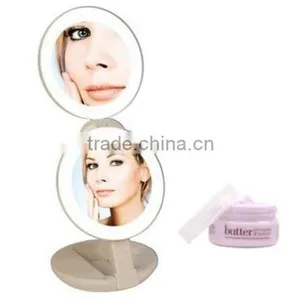 Brand New Dual Sides Folding LED 1x & 10X Magnification Cosmetic LED Light Up Magnifying Travel Pocket LED Mirror thumbnail-1