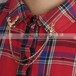 Antler Sweater Chain Clips Cardigan Clips Collar Clips Gold Sweater Guard Brooch thumbnail-3