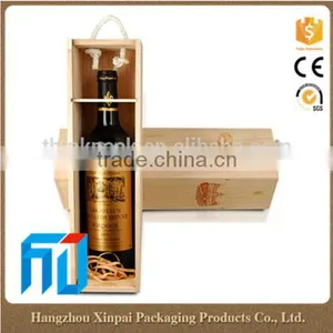 Single Natural Wooden Wine Bottle Gift Box Cheap Wine Box thumbnail-1