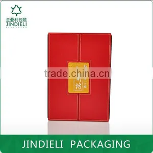 Red Leather Double Door White Spirit Packaging Box thumbnail-2