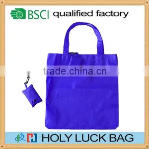 Wholesale Reusable Eco Friendly Folding Shopping Bag With Small Pouch thumbnail-4