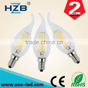New 2015 E14 LED Lamp Filament Glass Housing Blub 220V 2W 4W Light Brightness 360 Degree Retro Candle Chandelier Lampade thumbnail-5