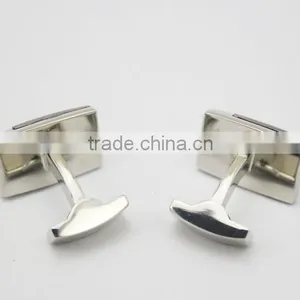 Stylish Mens Shirt Matte Silver Cufflinks Matt Blank Cufflink thumbnail-6