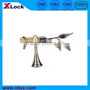 Classic Iron Curtain Rod/curtain Pole With Willow Leaves Finial (8019H1L2) thumbnail-1