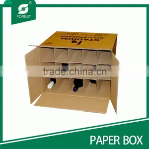 CORRUGATED CARDBOARD BOX FOR WINE BOTTLES WITH DIVIDER thumbnail-1