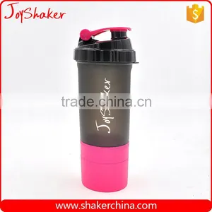 600ML BPA Free Plastic Protein Shaker Bottle With Pill Box & Powder Compartment thumbnail-4