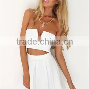 The Strapless Buster Features a V-cut Out Boned Neckline Girls Two Sets thumbnail-1