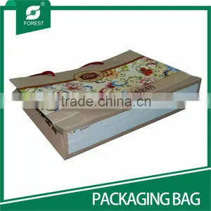BEAUTIFUL COLOR PAPER MATERIAL PACKAGING BAG FOR FOOD WITH HANDLE thumbnail-5