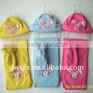 Cute Baby Beanie Hat Scarf Mitten/gloves Polar Fleece Set thumbnail-1