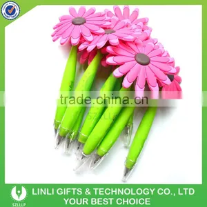 Customized Printed Promotional Silicone Flower Ball Pen, Flower Pen, Flower Ballpoint thumbnail-1