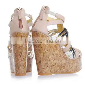 Women Models Brown Wedged Designers Girls Roman Wedged Sandals thumbnail-5