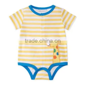 Hot Sale Baby Boys Summer Romper Simple Cute Printing And Emb Romper thumbnail-5