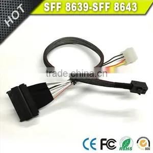 1m Mini SAS SFF-8639 68P to SFF-8643 36P Straight Cable thumbnail-4