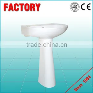 Single Hole Faucet Mount and Rectangular Basin Shape Sanitary Ware Ceramic Pedestal Basins thumbnail-1