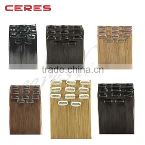 Wholesale Discount 100% Human Remy Cheap Indian Hair Clip in Extensions thumbnail-5