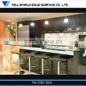 2014 Hot Sale Modern Small Beauty Artificial Marble LED Wine Bar Counter Nightclub Bar Counter thumbnail-1