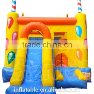 Attractive Inflatable Birthday Bouncer Combo for Sale, Inflatable Bouncer Castle House With Slide thumbnail-1