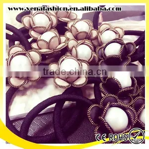 Camellia Elastic Flower Hair Band, Knitted Hair Bands With Flower thumbnail-2