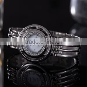 Popular Women White Round Watch Dial Stainless Steel Band Ladies Quartz Analog Display Clock For Women Girl Gifts/KY053 thumbnail-2