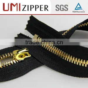 Low MOQ Special Big Teeth Fashion Leather Jacket Golden Brass Zipper thumbnail-2