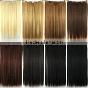 Colorful Straight Synthetic Hair, Clip In Hair Extensions thumbnail-1