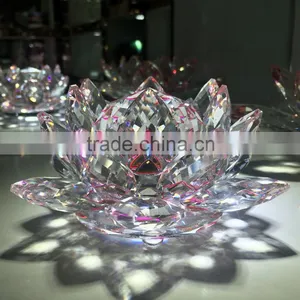 Beautiful Artificial Lotus Flower Crystal Glass Ornaments thumbnail-1