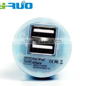 Cheapest China Mobile Phone 5v 2.1A Dual Usb Ports Mini Car Charger for Iphone 6s, Tablet pc thumbnail-5