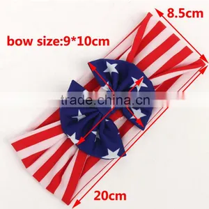The New Baby Children's Hair Accessories National Day Flag Models Rabbit Ears Bow Cross With the New Foreign Trade thumbnail-3