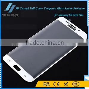 9H Full Cover Curved Tempered Glass Screen Protector for Samsung S6 Edge Plus White thumbnail-5