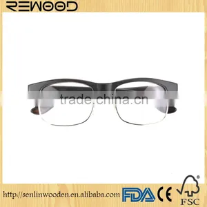 Wood Sunglasses Made From Ebony Frame With Clear Lens RX Frame thumbnail-2