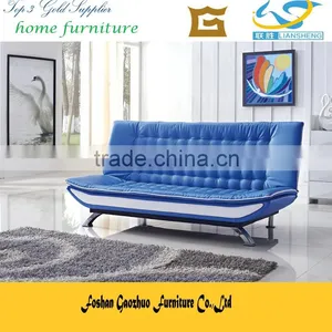 2016 Wolesale High Quality Blue pu Leather Sofa Bed, Modern Leather Sofa Bed thumbnail-1
