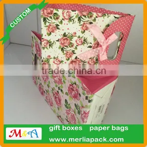 Bowknots Paper Foldable Carrier Gift Bags Wedding Favors 12x16x6cm Parties Bags thumbnail-4
