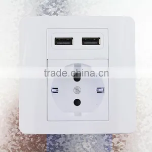2016 CE/VDE Approved 16A EU Standard Outlet With 2 Usb Port for Cell Phones thumbnail-2