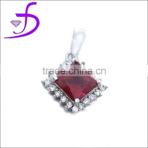 925 Sterling Silver Charm Jewlery Silver Ruby Gemstone Charm Pendant thumbnail-1