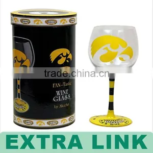 Popular Selled Rigid Cardboard Luxury Black Logo Foil Gold Cylinder Glasses Box thumbnail-2