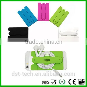 Phone Accessories Custom Silicone Phone Wallet Phone Sticky Bags With Holder thumbnail-1