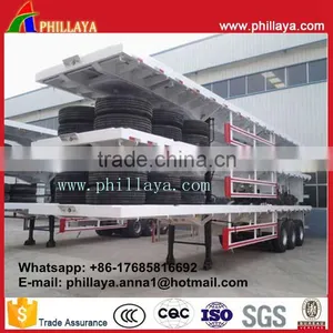 Hot Selling 3 Axles 40ft Drop Deck Container Flatbed Trailer for Sale thumbnail-1