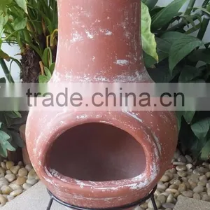 Mexican Clay Chiminea in Grey Color thumbnail-4
