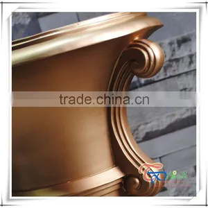 Golden Luxury Flower Pot Fiberglass Urn thumbnail-4