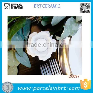 White Rose Bridal Ceramic Candle Holder Wedding Favor thumbnail-1