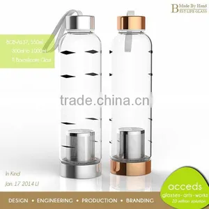 Heat-Resistant Cheap Handmade Promotion Glass Bottle With Tea Infuser thumbnail-1