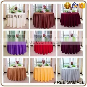 Cheap Elegant Polyester Fabric Washable Round Fitted Size Vinyl Tablecloth thumbnail-5