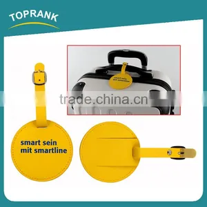 Toprank New Design Personized Customized Colorful Round Shaped Pu Luggage Tag Travel Baggage Tag For Promotion thumbnail-1